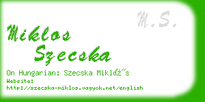 miklos szecska business card